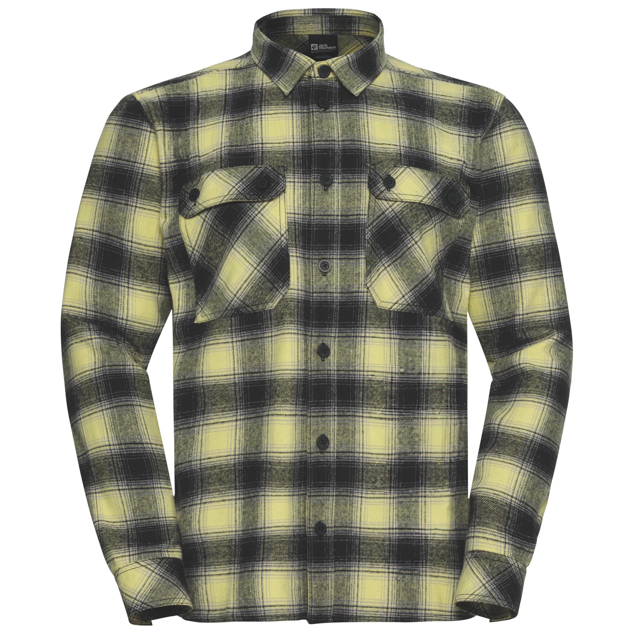 Jack Wolfskin BAJA FLANNEL SHIRT M Langarmhemd Herren - CHECK lemon ice