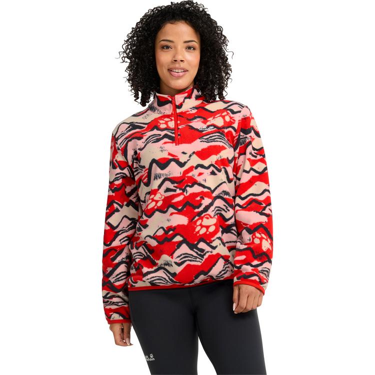 Jack Wolfskin Jack Wolfskin PAW ERA 100 PRINT HZ W Fleecepullover Damen - MOUNTAIN PAW siren red - 0 | SportScheck