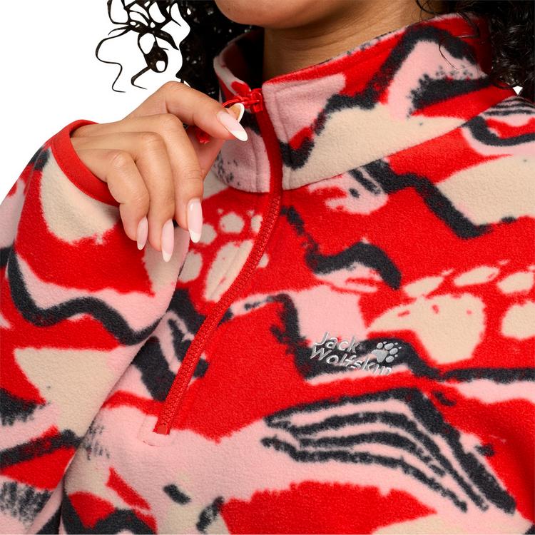 Jack Wolfskin Jack Wolfskin PAW ERA 100 PRINT HZ W Fleecepullover Damen - MOUNTAIN PAW siren red - 1 | SportScheck