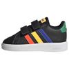 adidas Grand Court Lifestyle Hook and Loop Sneaker Kinder - Core Black / Lucid Blue / Court Green