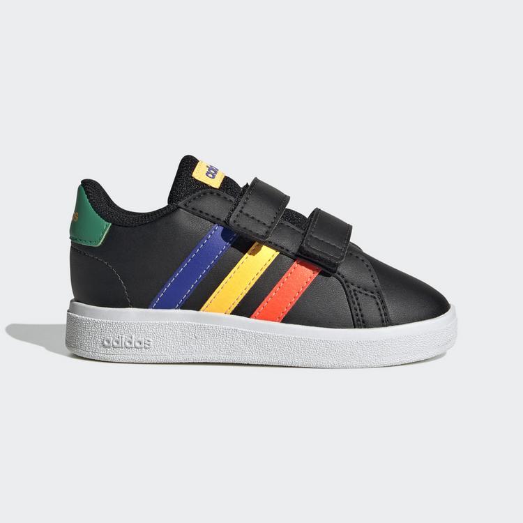 adidas adidas Grand Court Lifestyle Hook and Loop Sneaker Kinder - Core Black / Lucid Blue / Court Green - 6 | SportScheck