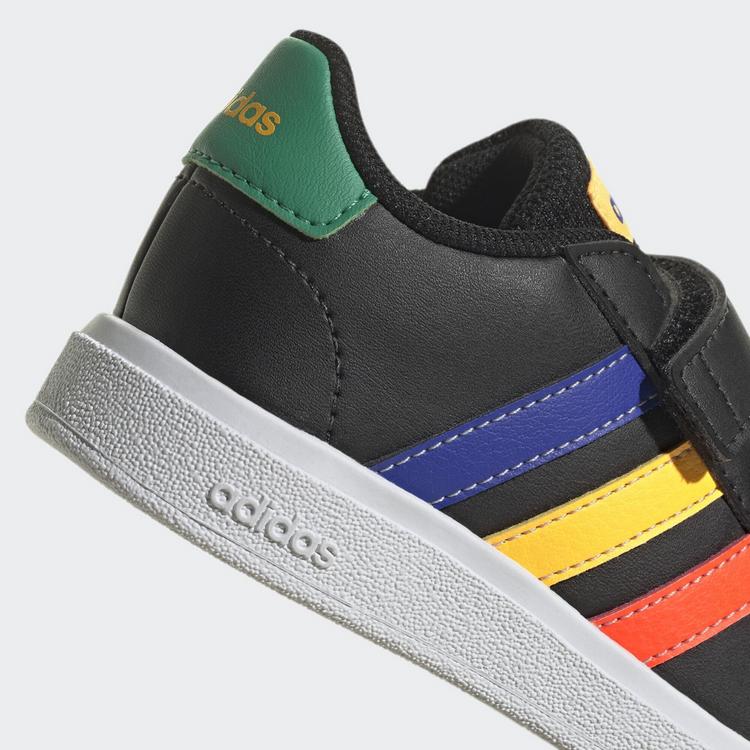 adidas adidas Grand Court Lifestyle Hook and Loop Sneaker Kinder - Core Black / Lucid Blue / Court Green - 8 | SportScheck