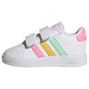adidas Grand Court Lifestyle Hook and Loop Sneaker Kinder - Cloud White / Pulse Mint / Beam Pink