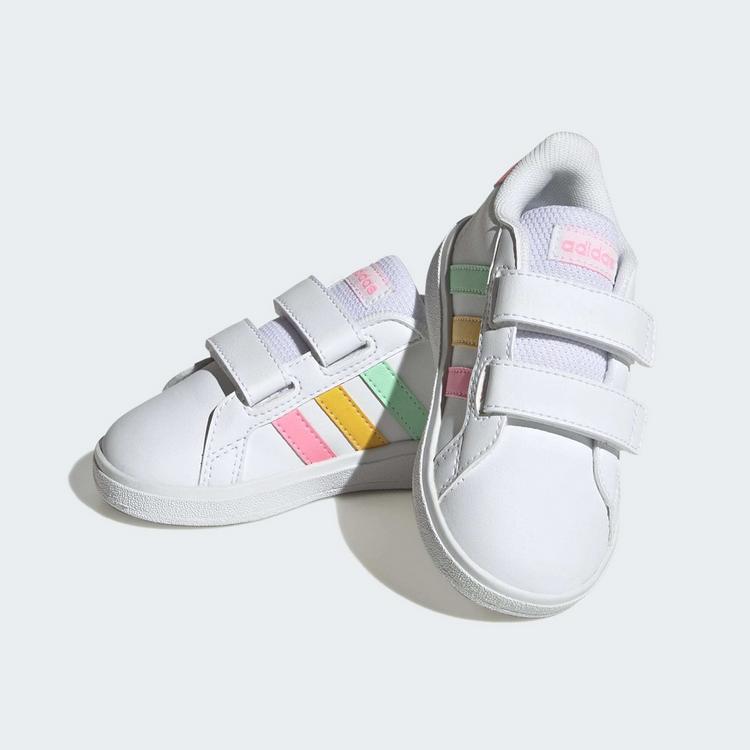 adidas adidas Grand Court Lifestyle Hook and Loop Sneaker Kinder - Cloud White / Pulse Mint / Beam Pink - 3 | SportScheck