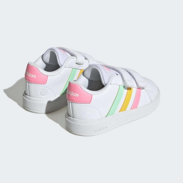 adidas adidas Grand Court Lifestyle Hook and Loop Sneaker Kinder - Cloud White / Pulse Mint / Beam Pink - 4 | SportScheck