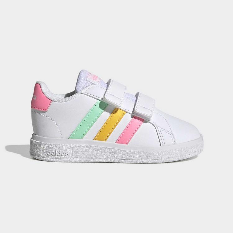 adidas adidas Grand Court Lifestyle Hook and Loop Sneaker Kinder - Cloud White / Pulse Mint / Beam Pink - 6 | SportScheck