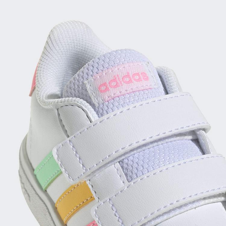 adidas adidas Grand Court Lifestyle Hook and Loop Sneaker Kinder - Cloud White / Pulse Mint / Beam Pink - 7 | SportScheck