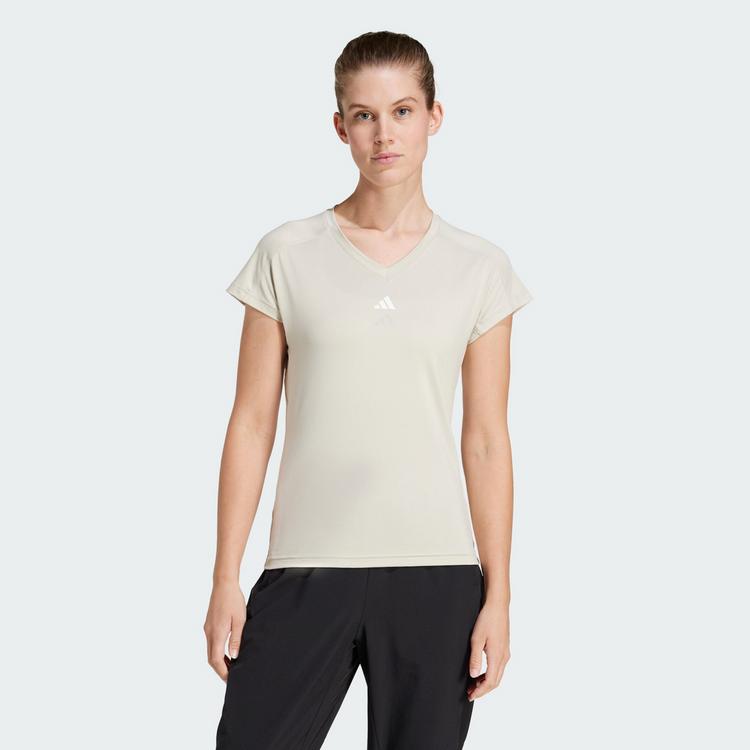 adidas adidas AEROREADY Train Essentials Minimal Funktionsshirt Damen - Beige / White - 0 | SportScheck