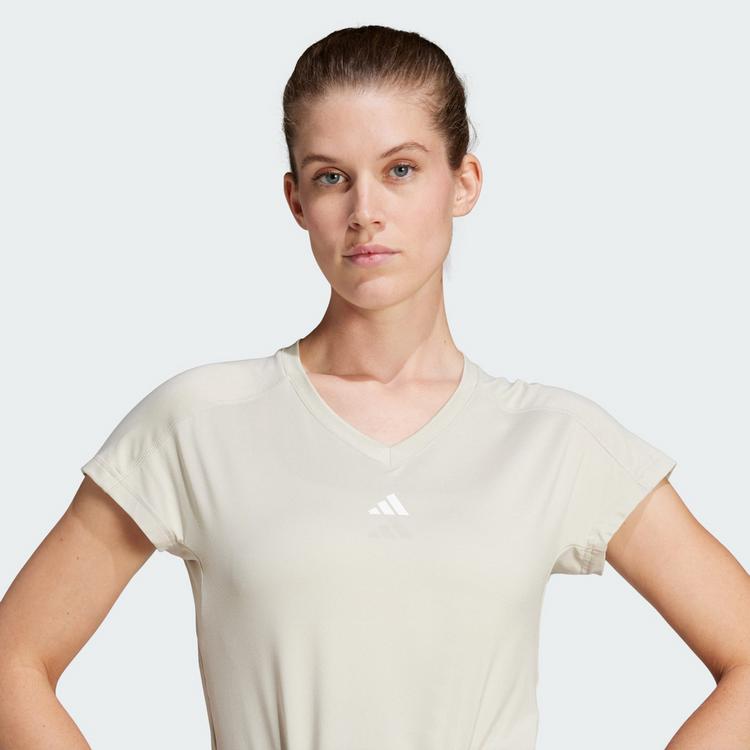 adidas adidas AEROREADY Train Essentials Minimal Funktionsshirt Damen - Beige / White - 1 | SportScheck