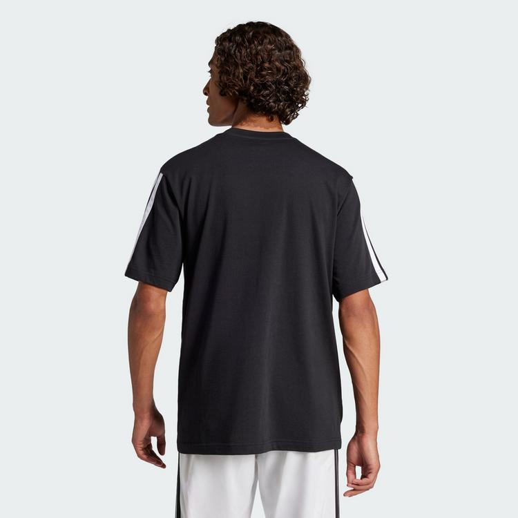 adidas adidas Essentials 3-Streifen Single Jersey T-Shirt Herren - Black / White - 1 | SportScheck