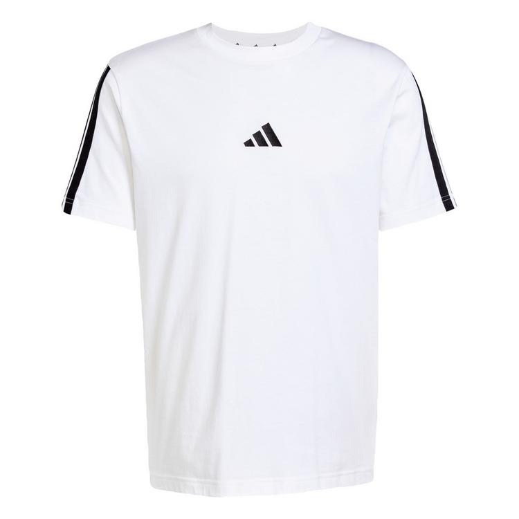 adidas adidas Essentials 3-Streifen Single Jersey T-Shirt Herren - White / Black - 0 | SportScheck