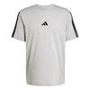 adidas Essentials 3-Streifen Single Jersey T-Shirt Herren - Medium Grey Heather / Black