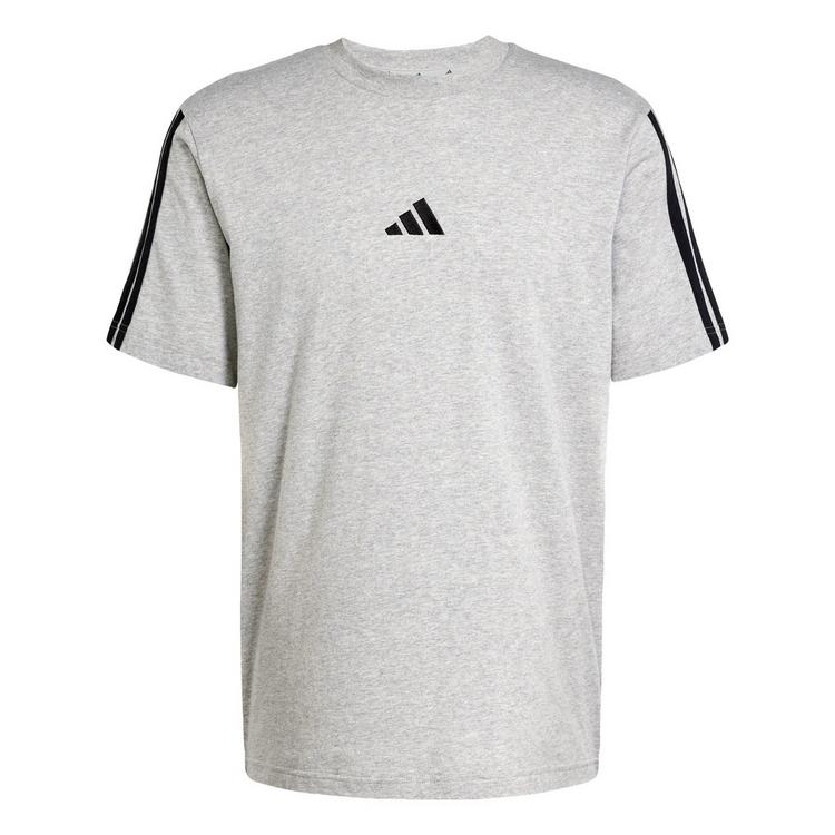 adidas adidas Essentials 3-Streifen Single Jersey T-Shirt Herren - Medium Grey Heather / Black - 0 | SportScheck