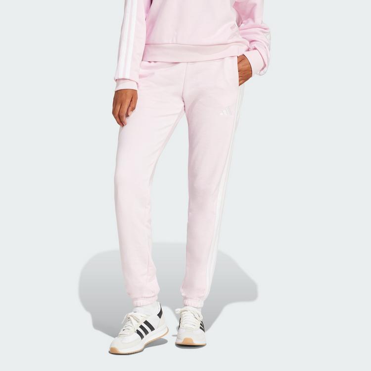 adidas adidas Essentials 3-Streifen French Terry Trainingshose Damen - Clear Pink / White - 0 | SportScheck
