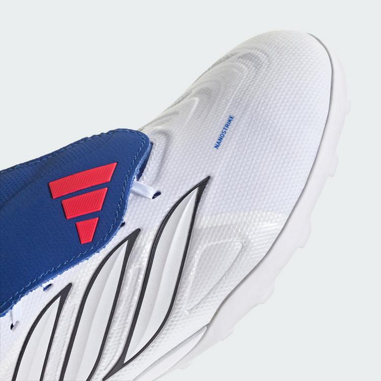 adidas adidas PREDATOR LEAGUE Fold-Over Tongue Turf Fu&szlig;ballschuhe - Cloud White / Zero Metalic / Royal Blue - 6 | SportScheck