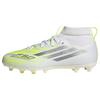 adidas F50 SPARKFUSION LEAGUE Mid Cut Firm Fu&szlig;ballschuhe Kinder - Cloud White / Iron Metallic / Hi-Res Yellow
