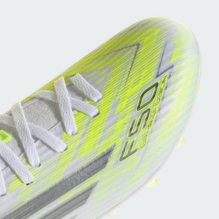 adidas adidas F50 SPARKFUSION LEAGUE Mid Cut Firm Fu&szlig;ballschuhe Kinder - Cloud White / Iron Metallic / Hi-Res Yellow - 6 | SportScheck