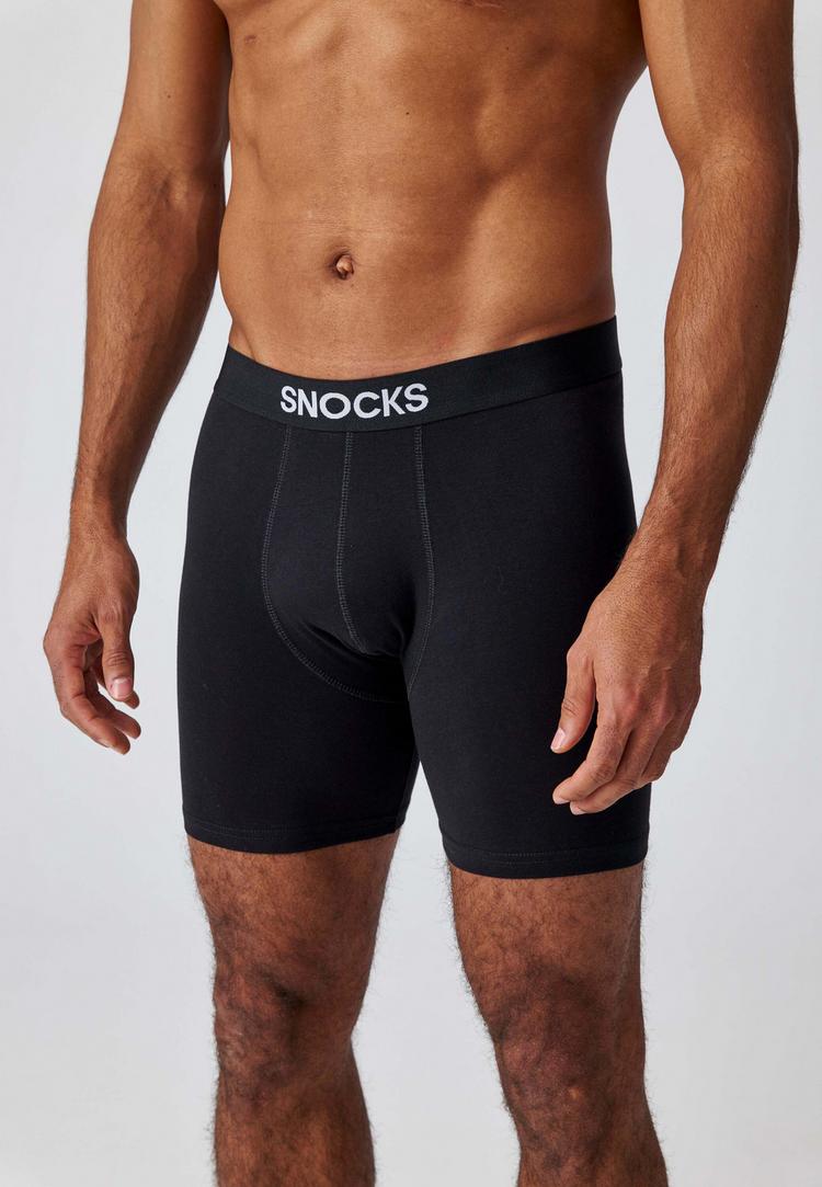 Snocks Snocks Boxershorts mit l&auml;ngerem Bein Unterhose Herren - Mix (Schwarz/Grau/Dunkelblau) - 0 | SportScheck