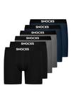 Snocks Boxershorts mit l&auml;ngerem Bein Unterhose Herren - Mix (Schwarz/Grau/Dunkelblau)