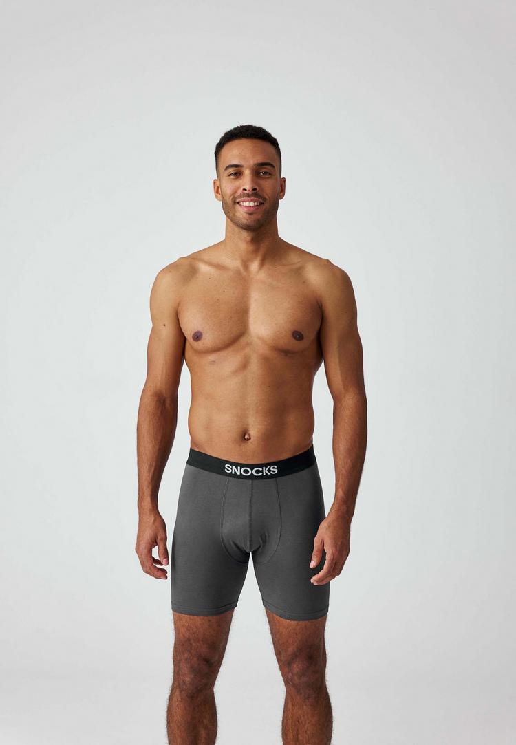 Snocks Snocks Boxershorts mit l&auml;ngerem Bein Unterhose Herren - Mix (Schwarz/Grau/Dunkelblau) - 5 | SportScheck