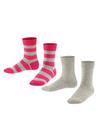 Falke Happy Stripe  2-Pack Socken Kinder - light grey (3400)