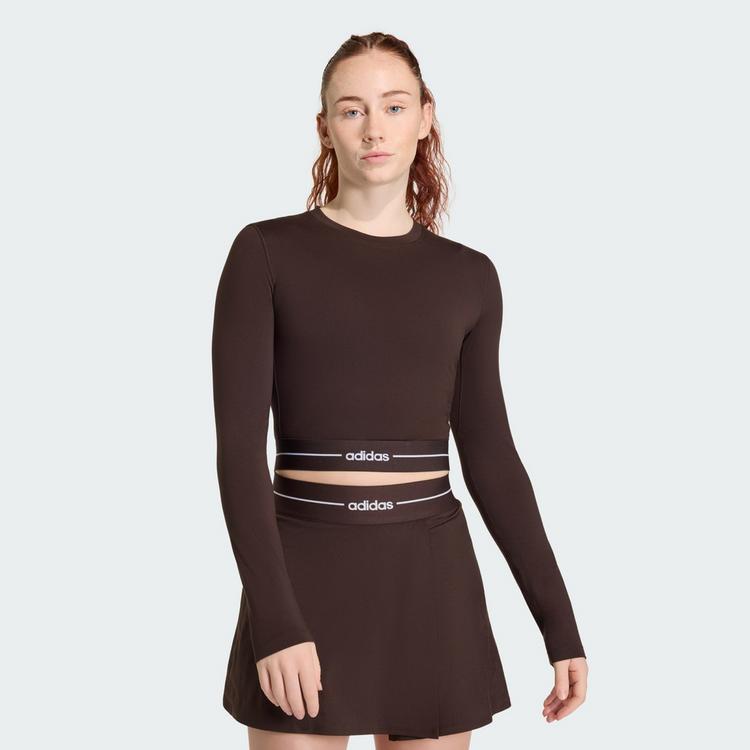 adidas adidas Bauchfreies Hyperglam Longsleeve T-Shirt Damen - Aurora Coffee - 0 | SportScheck