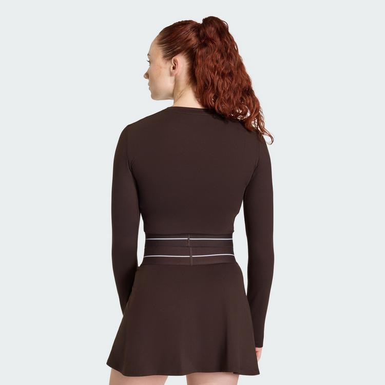 adidas adidas Bauchfreies Hyperglam Longsleeve T-Shirt Damen - Aurora Coffee - 1 | SportScheck