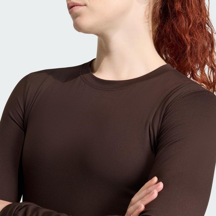 adidas adidas Bauchfreies Hyperglam Longsleeve T-Shirt Damen - Aurora Coffee - 1 | SportScheck