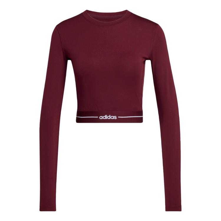 adidas adidas Bauchfreies Hyperglam Longsleeve T-Shirt Damen - Maroon - 0 | SportScheck