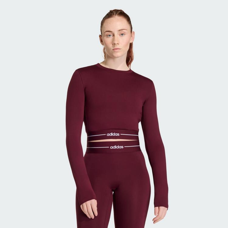 adidas adidas Bauchfreies Hyperglam Longsleeve T-Shirt Damen - Maroon - 0 | SportScheck
