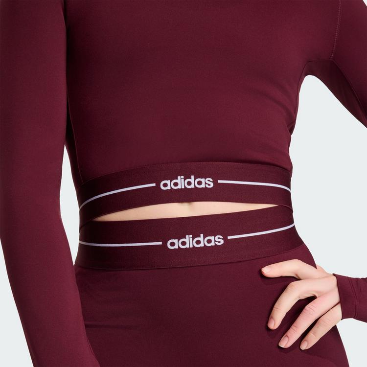 adidas adidas Bauchfreies Hyperglam Longsleeve T-Shirt Damen - Maroon - 0 | SportScheck
