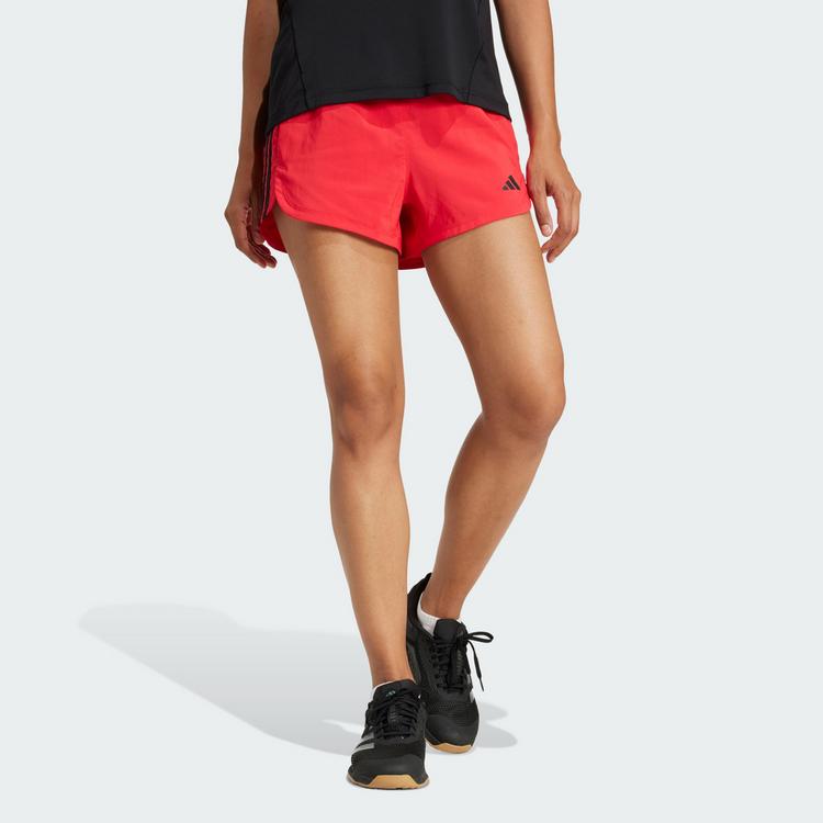 adidas adidas Pacer Training 3-Streifen Woven Funktionsshorts Damen - Pure Ruby / White - 0 | SportScheck