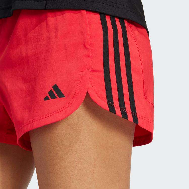 adidas adidas Pacer Training 3-Streifen Woven Funktionsshorts Damen - Pure Ruby / White - 0 | SportScheck