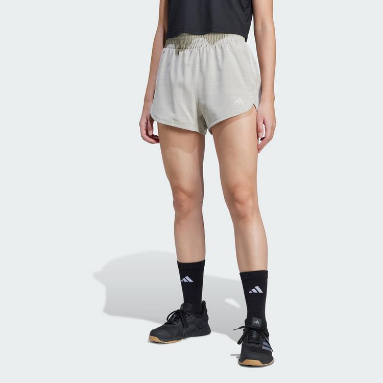 adidas adidas Pacer Training 3-Streifen Woven Funktionsshorts Damen - Wonder Alumina Mel / Beige - 0 | SportScheck