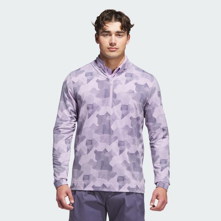 adidas adidas Go-To Printed Quarter-Zip Pullover Sweatshirt Herren - Powder Plum - 0 | SportScheck