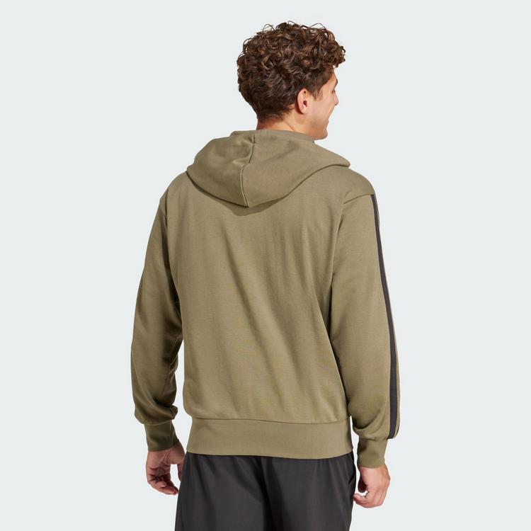 adidas adidas Essentials 3-Streifen French Terry Hoodie Herren - Olive Strata / Black - 1 | SportScheck