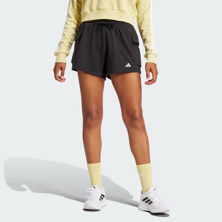 adidas adidas Essentials Small Logo French Terry Funktionsshorts Damen - Black / White - 0 | SportScheck