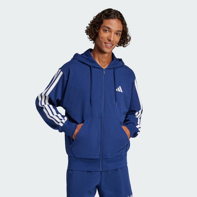 adidas adidas Essentials 3-Streifen French Terry Hoodie Herren - Dark Blue / White - 0 | SportScheck