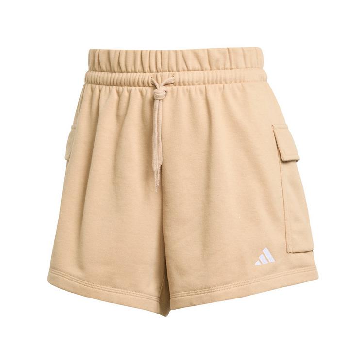 adidas adidas Essentials Small Logo French Terry Funktionsshorts Damen - Warm Sandstone / White - 0 | SportScheck