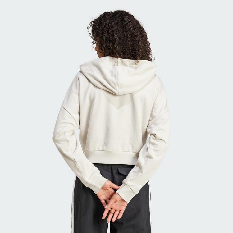 adidas adidas Essentials 3-Streifen French Terry Hoodie Damen - Beige / White - 1 | SportScheck