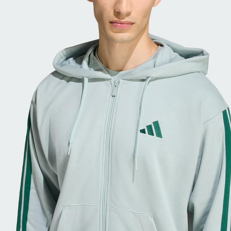 adidas adidas Essentials 3-Streifen French Terry Hoodie Herren - Wonder Sage / Collegiate Green - 1 | SportScheck