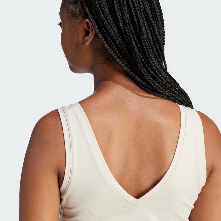 adidas adidas Essentials Small Logo Cotton Lifestyle Croptop Damen - Beige / White - 0 | SportScheck