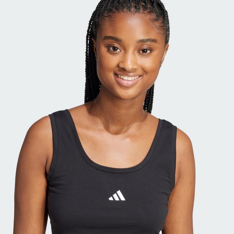 adidas adidas Essentials Small Logo Cotton Lifestyle Croptop Damen - Black / White - 0 | SportScheck