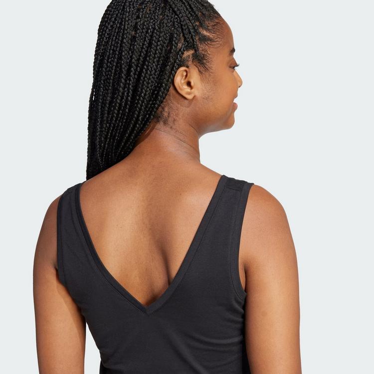 adidas adidas Essentials Small Logo Cotton Lifestyle Croptop Damen - Black / White - 1 | SportScheck