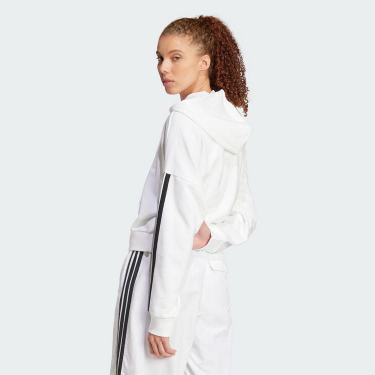 adidas adidas Essentials 3-Streifen French Terry Hoodie Damen - White / Black - 1 | SportScheck