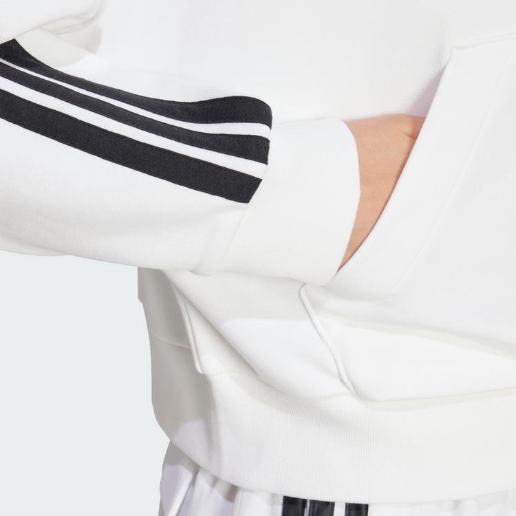 adidas adidas Essentials 3-Streifen French Terry Hoodie Damen - White / Black - 1 | SportScheck