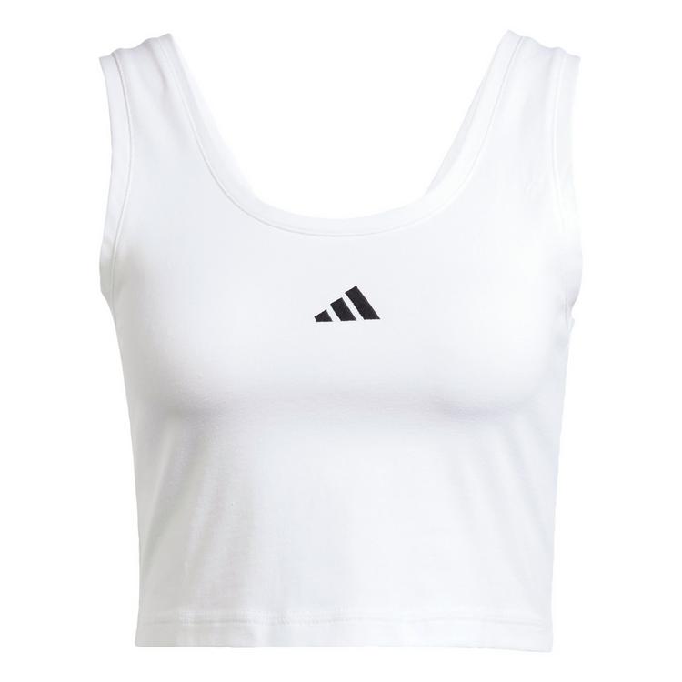 adidas adidas Essentials Small Logo Cotton Lifestyle Croptop Damen - White / Black - 0 | SportScheck
