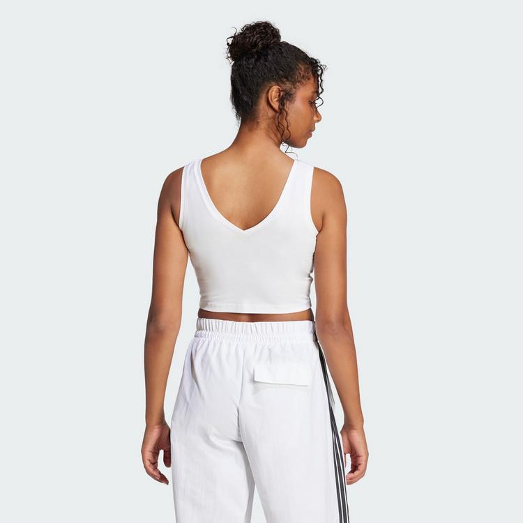 adidas adidas Essentials Small Logo Cotton Lifestyle Croptop Damen - White / Black - 1 | SportScheck