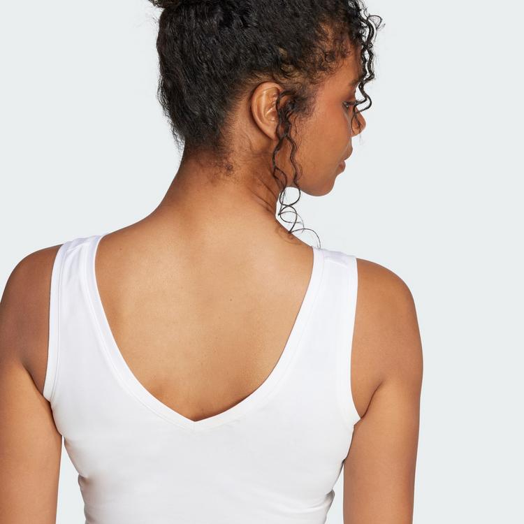 adidas adidas Essentials Small Logo Cotton Lifestyle Croptop Damen - White / Black - 1 | SportScheck