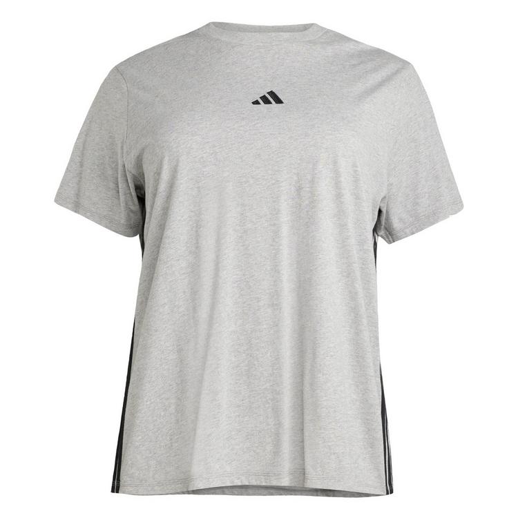 adidas adidas Essentials 3-Streifen Cotton T-Shirt &ndash; Langarmshirt Damen - Medium Grey Heather / Black - 0 | SportScheck